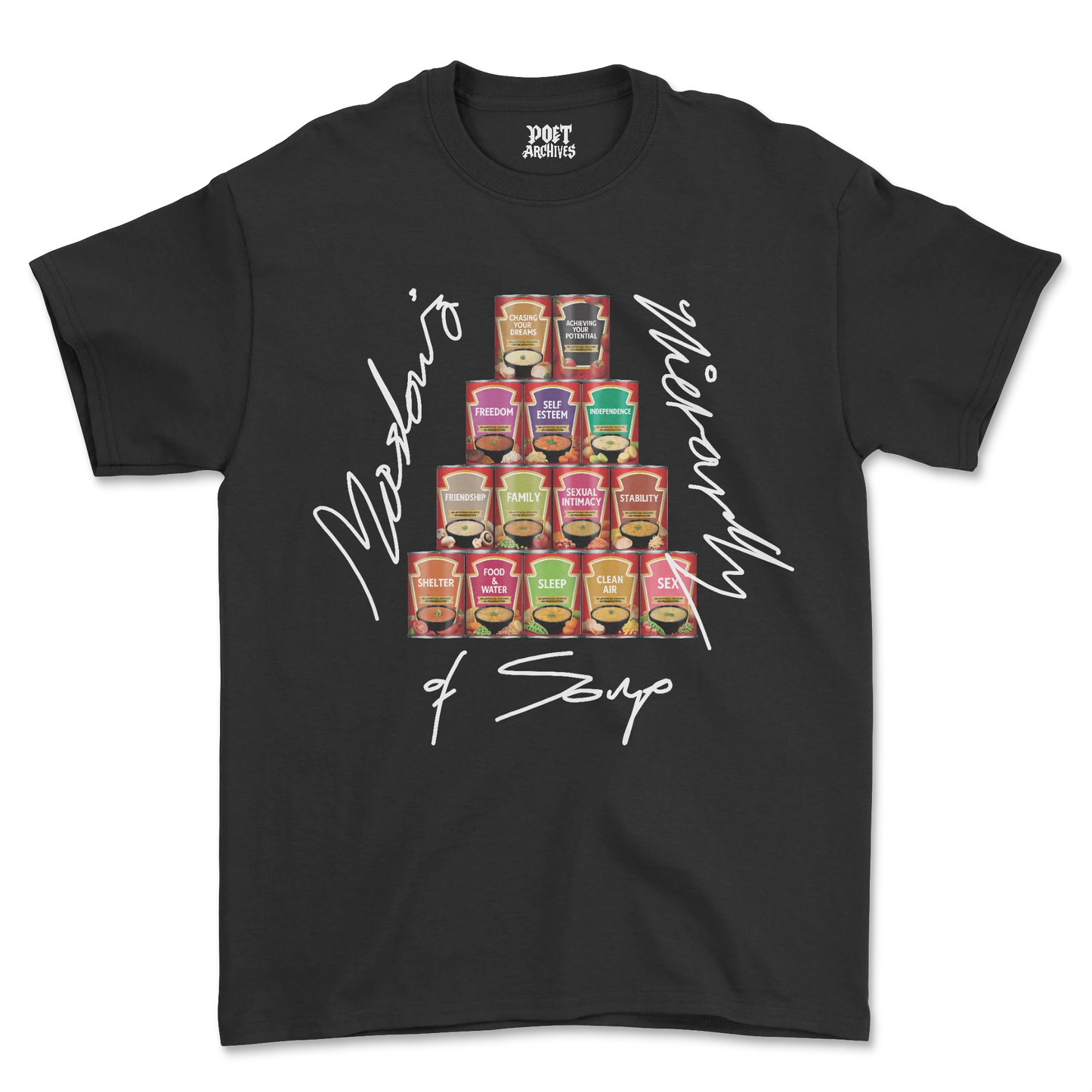 MASLOW'S HIERARCHY T-SHIRT - Poet Archives