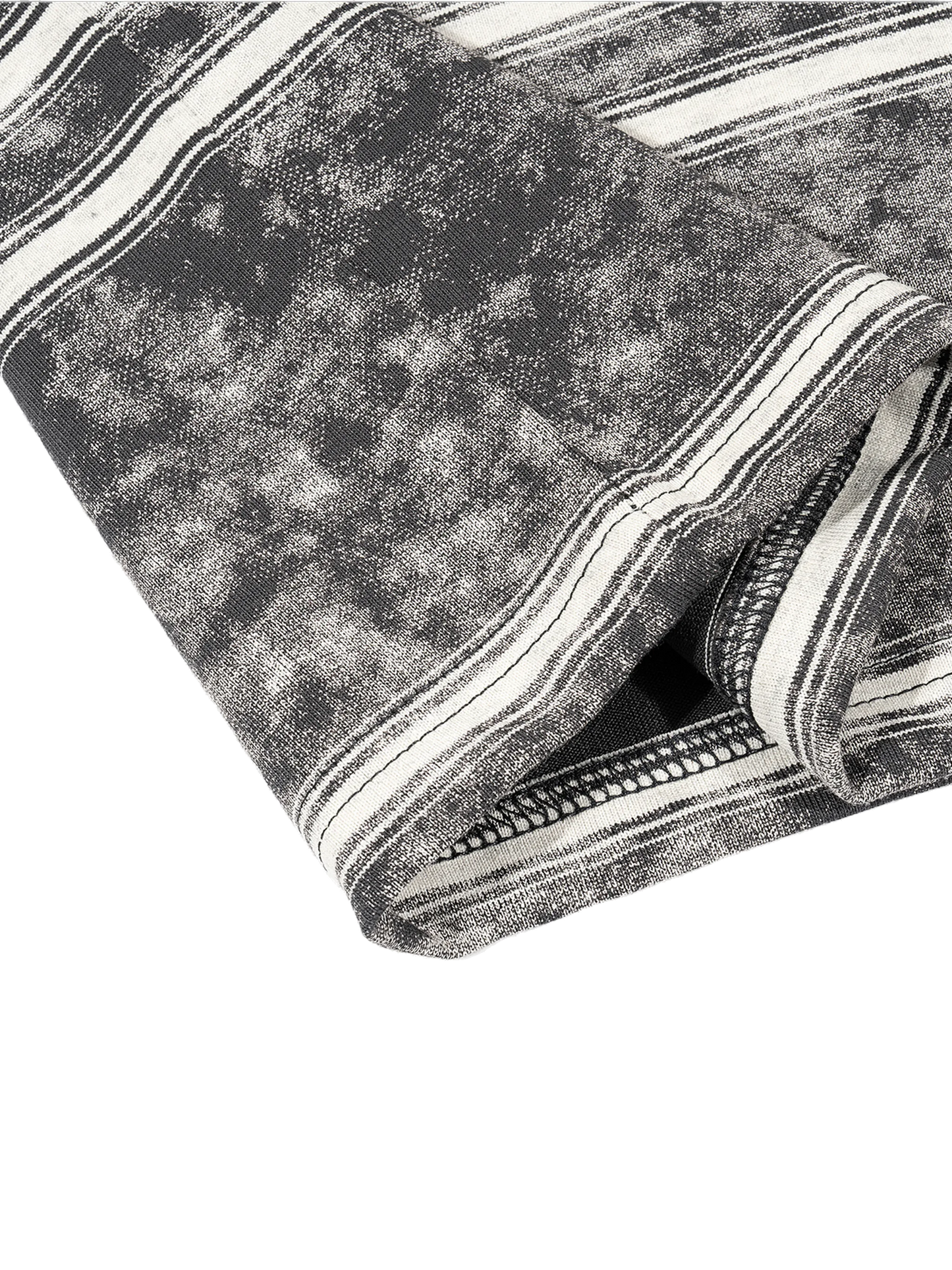 Close-up of a textured fabric with stripes on a white background