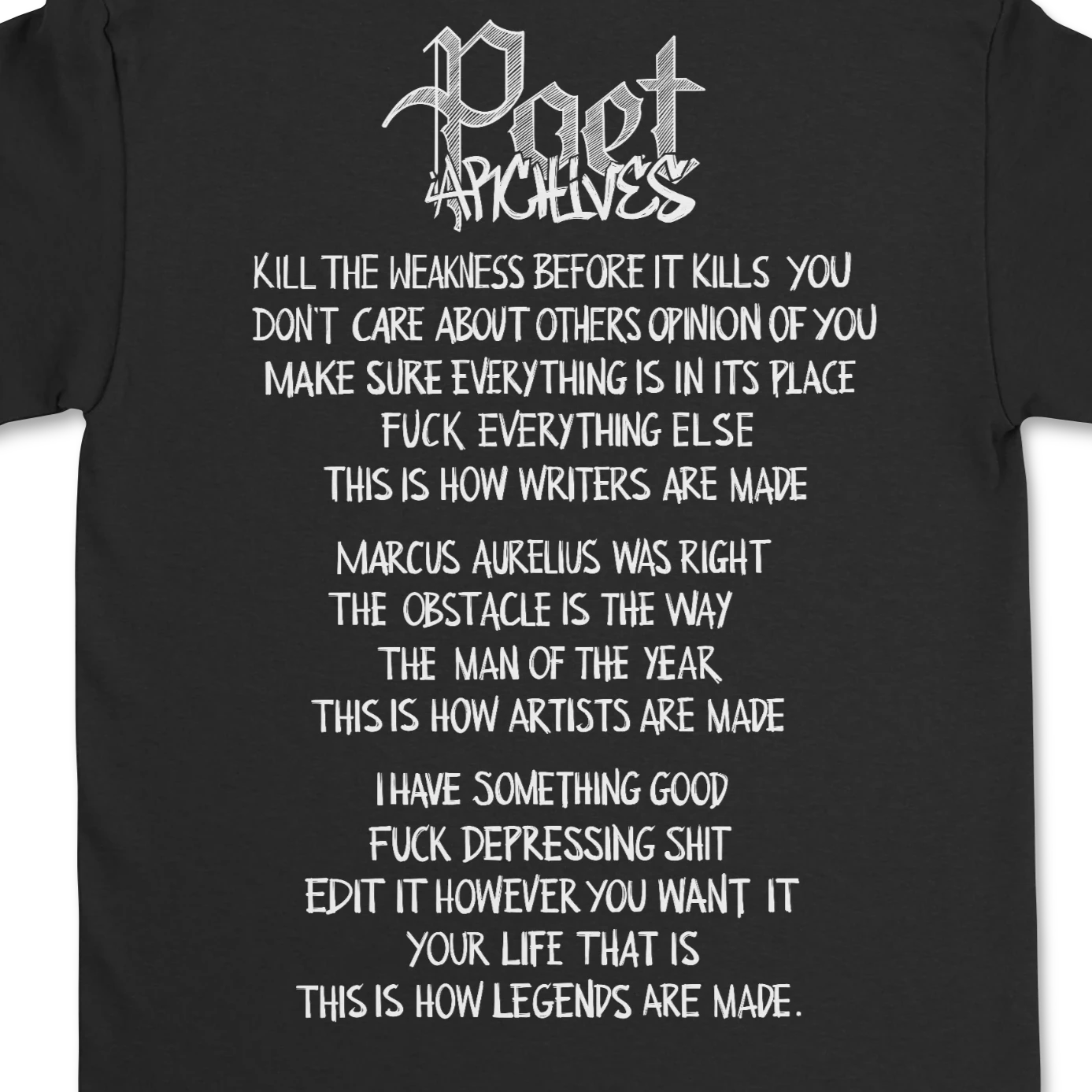 POEM BACK PRINT T-SHIRT - Poet Archives