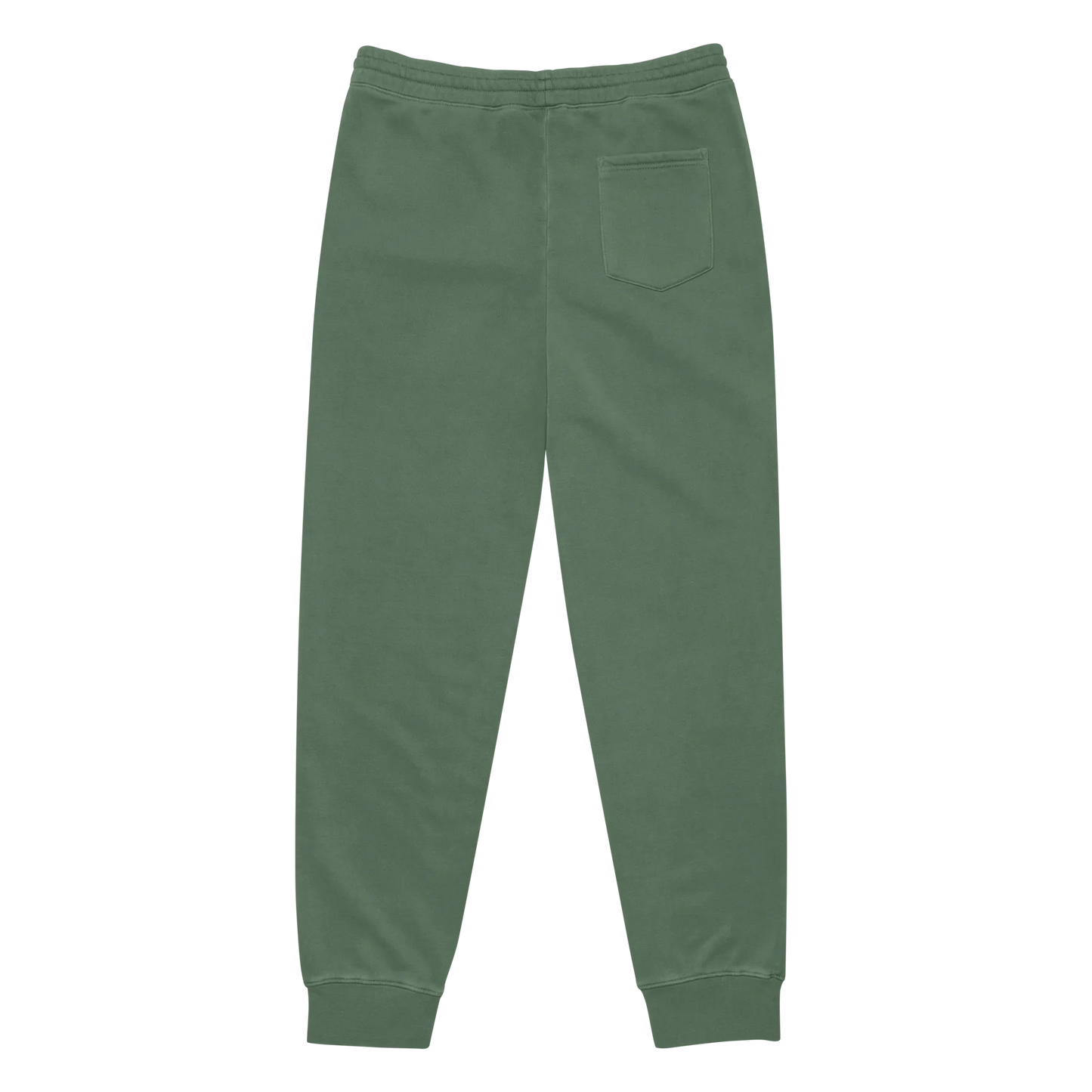Green sweatpants on a white background