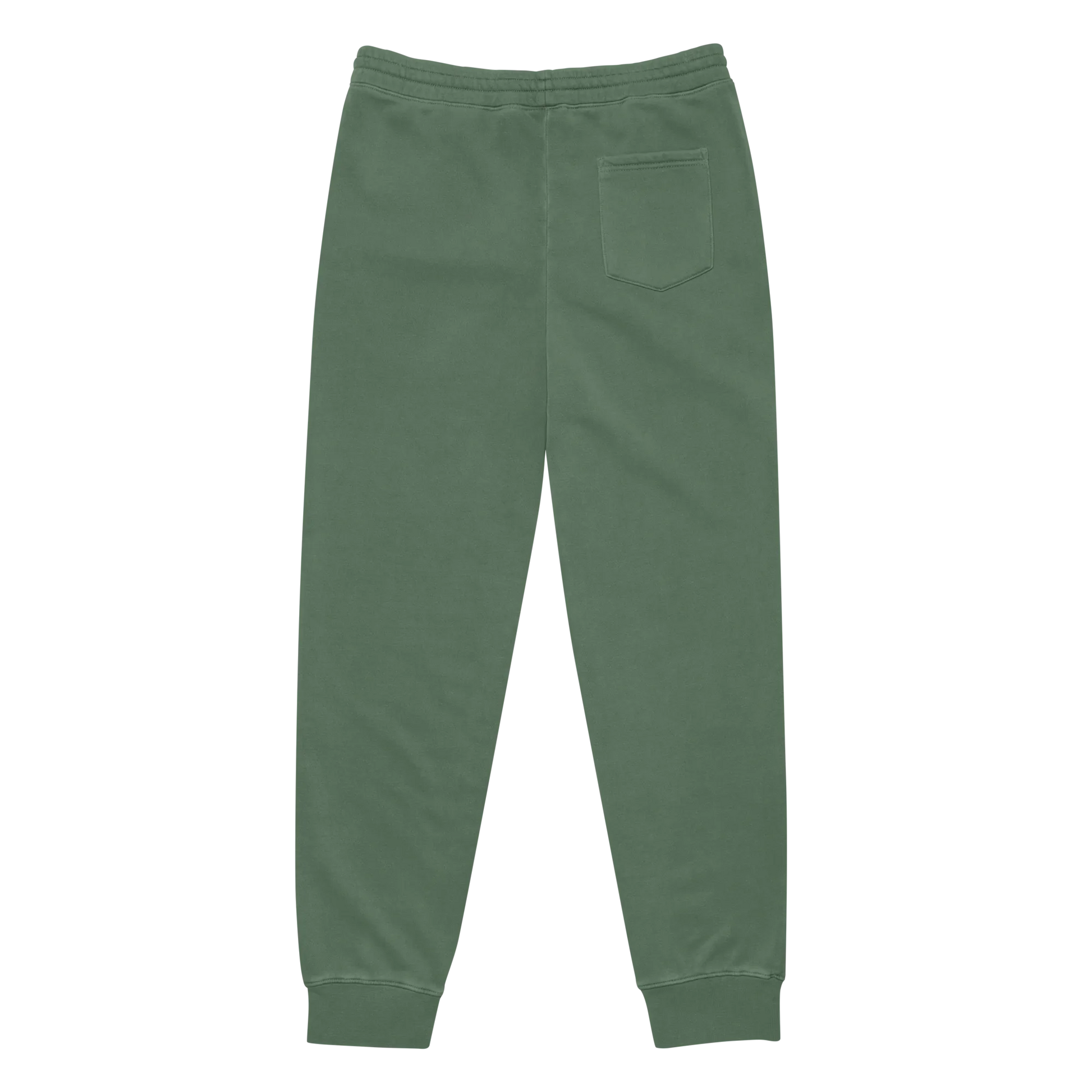 Green sweatpants on a white background