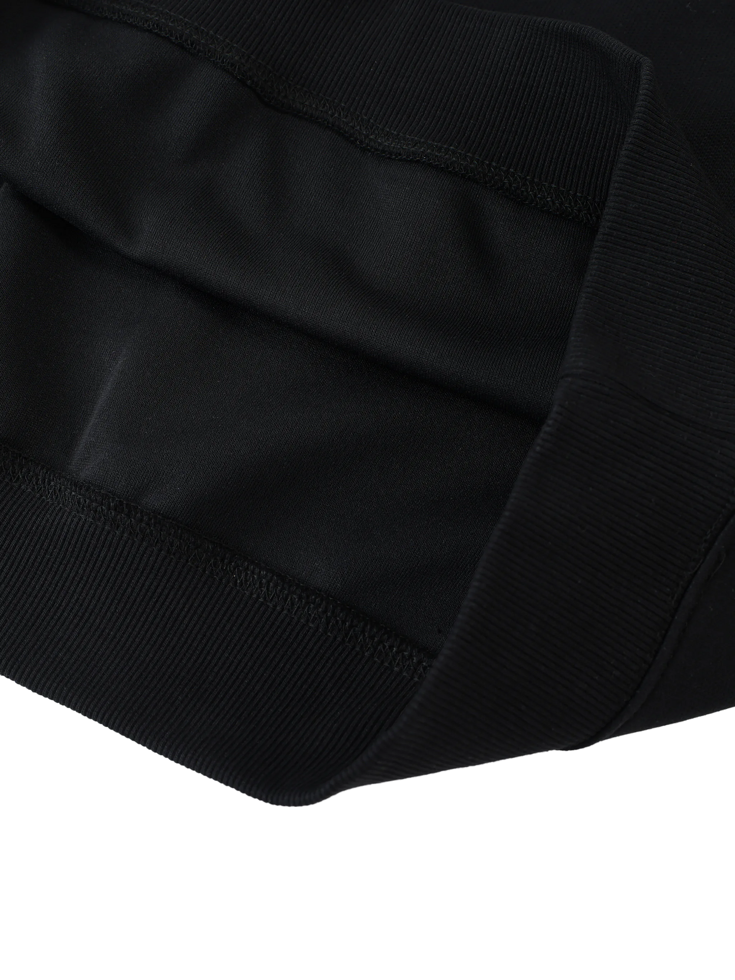 Close-up of a black fabric texture on a white background