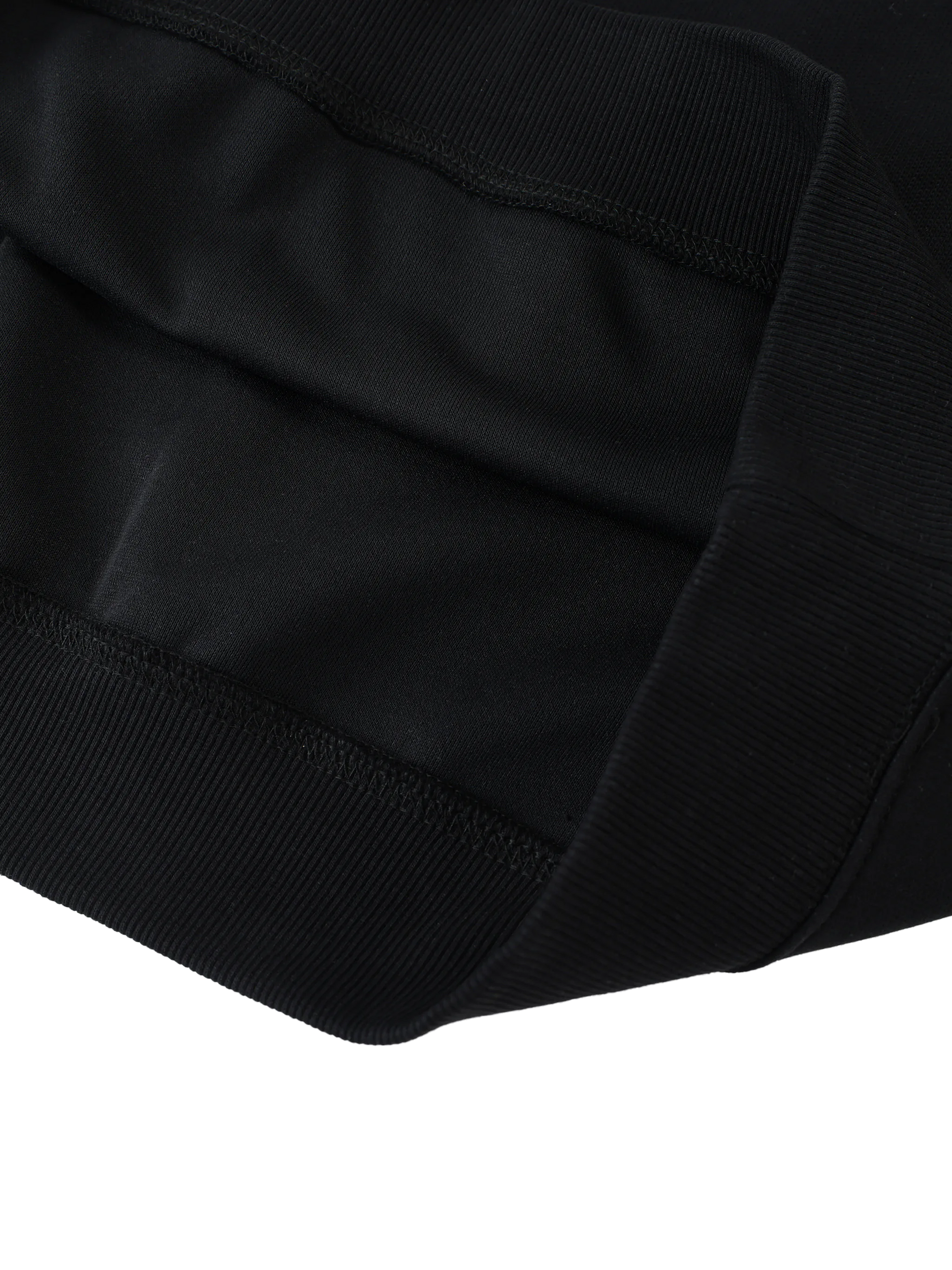 Close-up of a black fabric texture on a white background