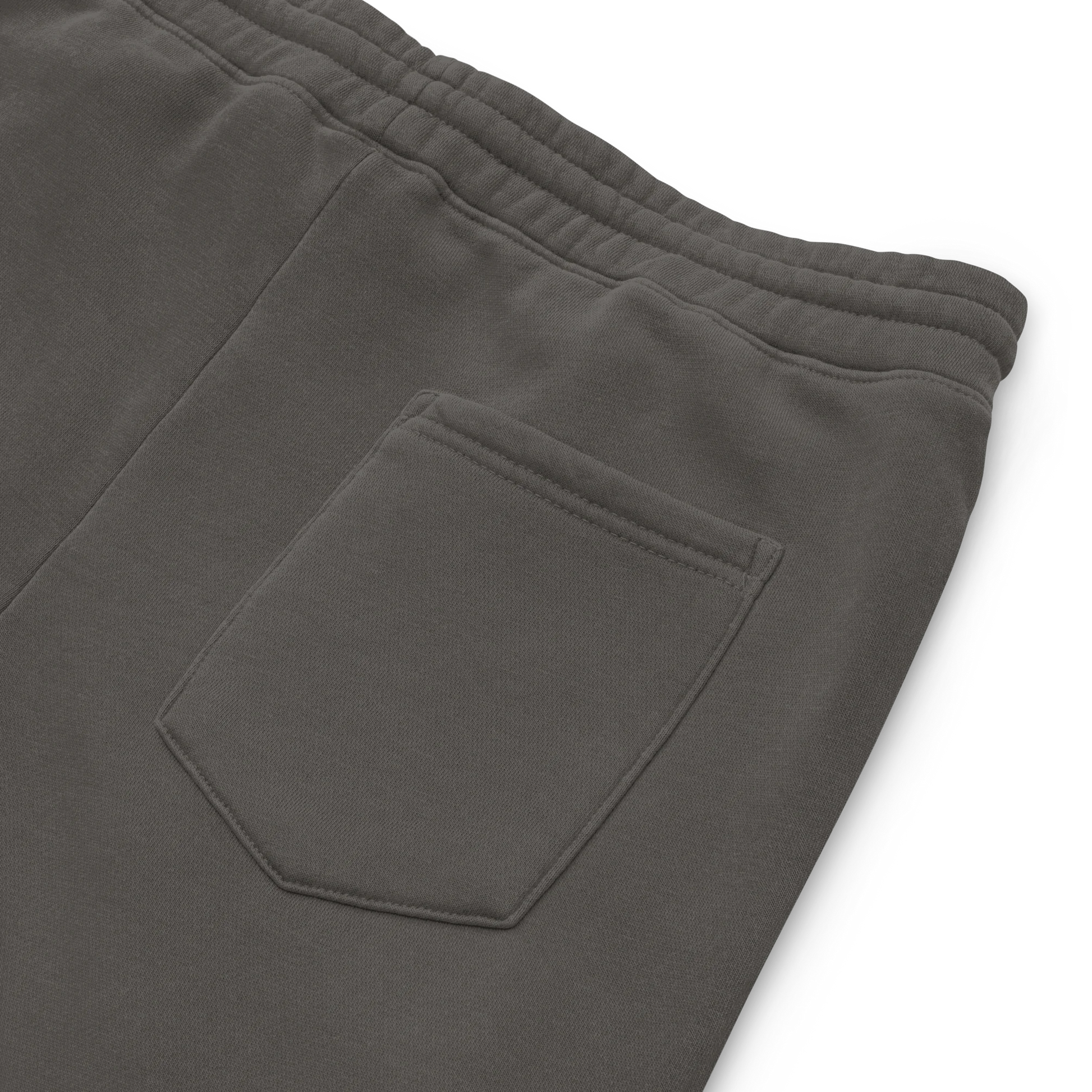 Gray sweatpants with a pocket on a white background