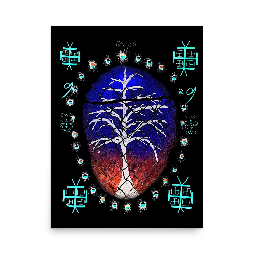 Bladee Poster in the 18×24 inch size, featuring Bladee's iconic tree artwork, from Poet Archives