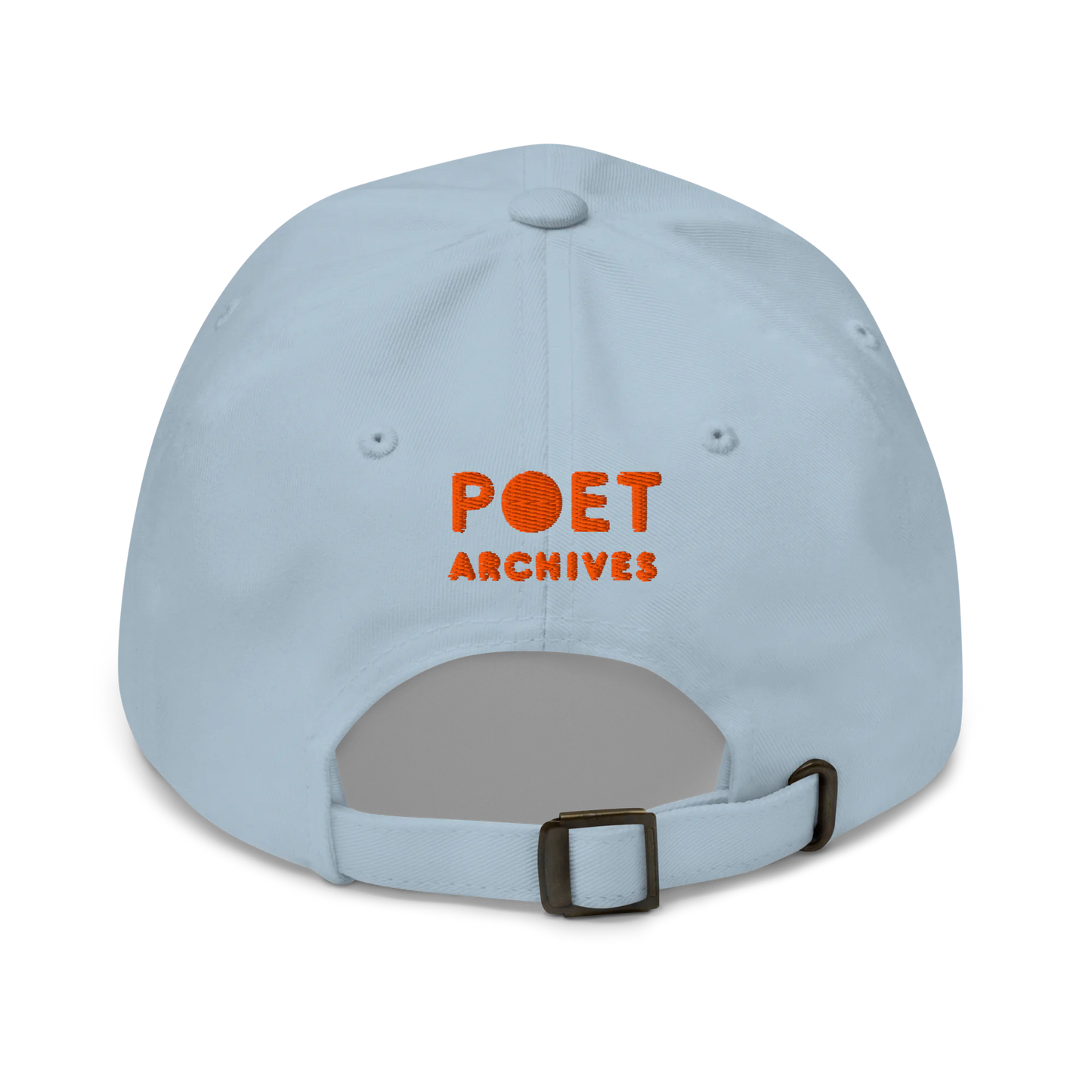Light blue cap with 'POET ARCHIVES' text on a white background