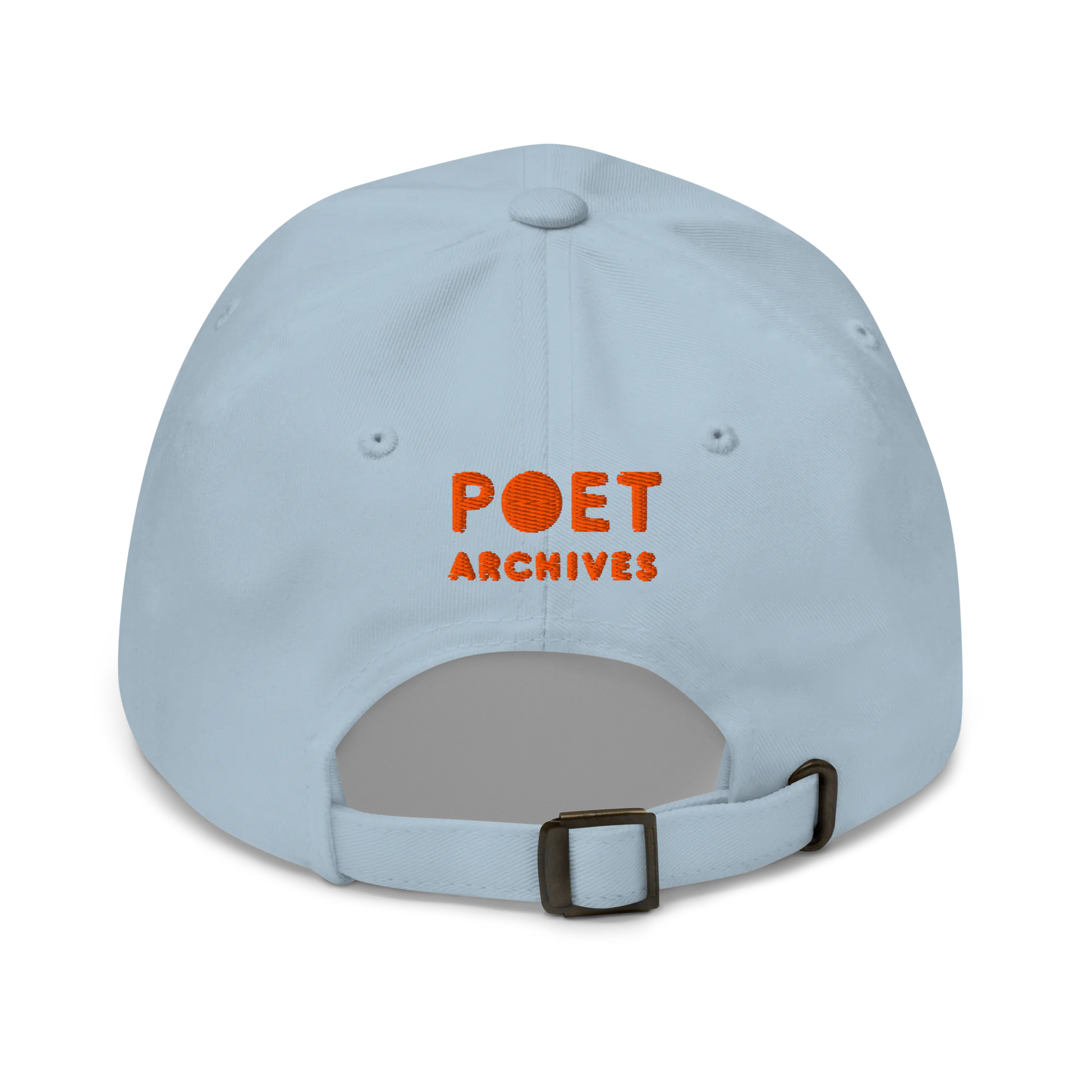 Light blue cap with 'POET ARCHIVES' text on a white background