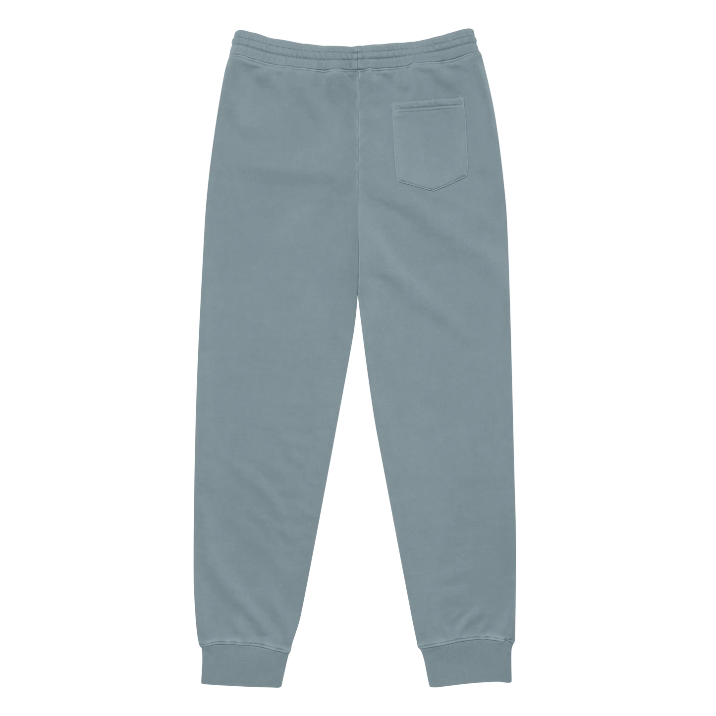 Light blue sweatpants on a white background
