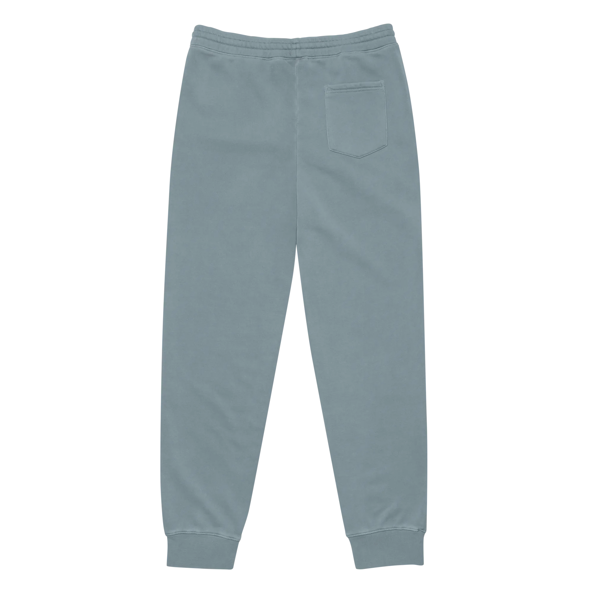 Light blue sweatpants on a white background