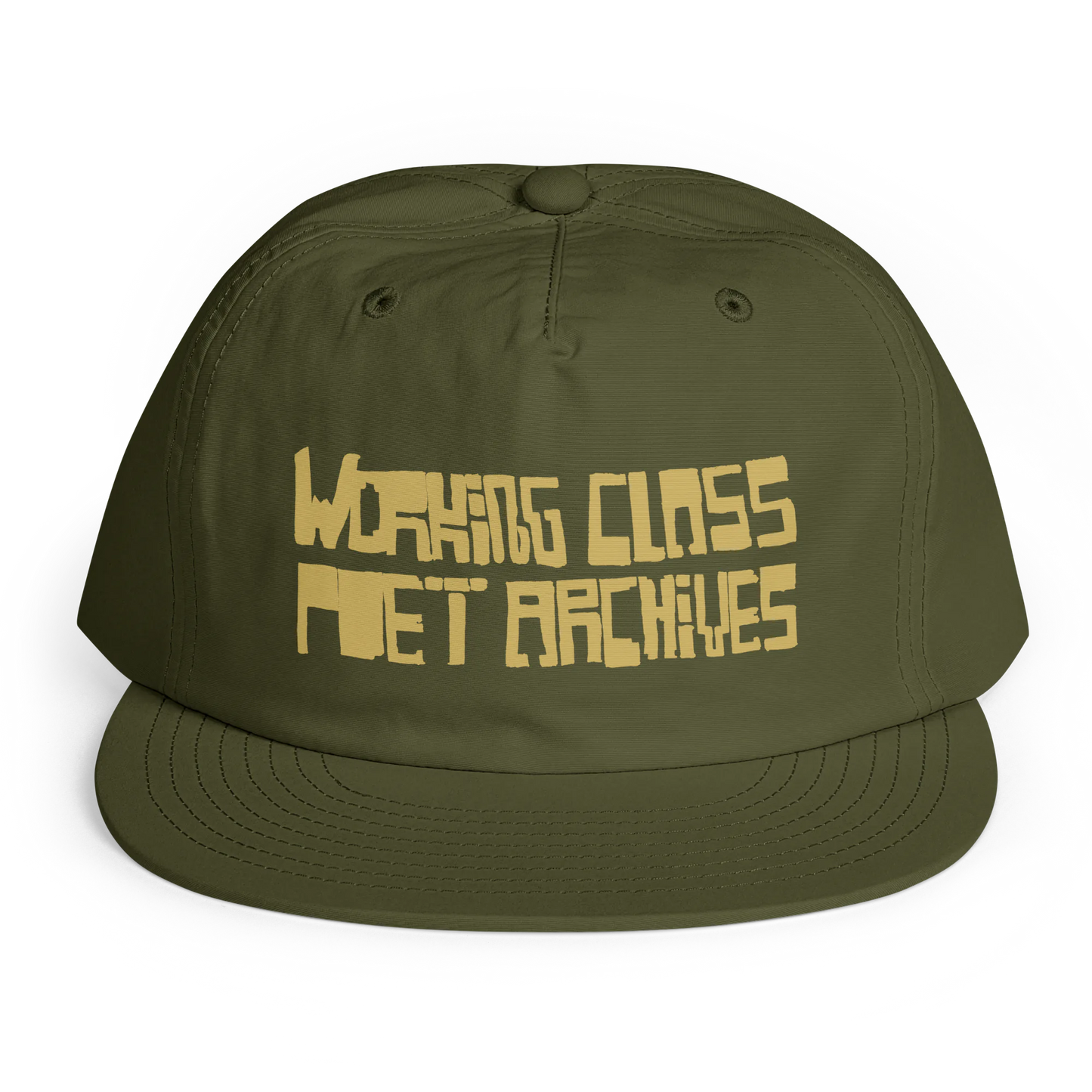 Green cap with 'Working Class Poet Archives' text on a white background