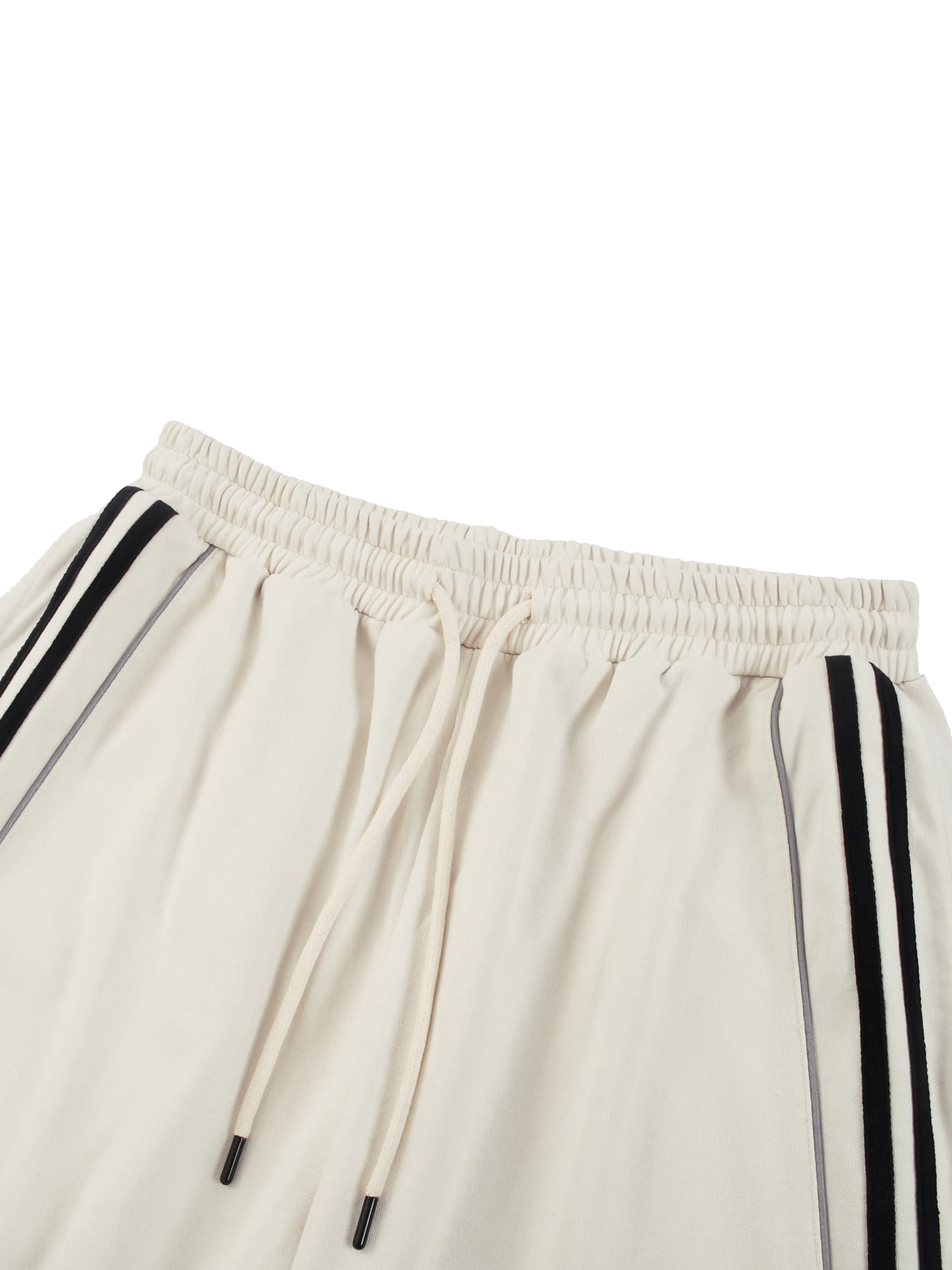 Folded white fabric with a subtle pattern on a white background