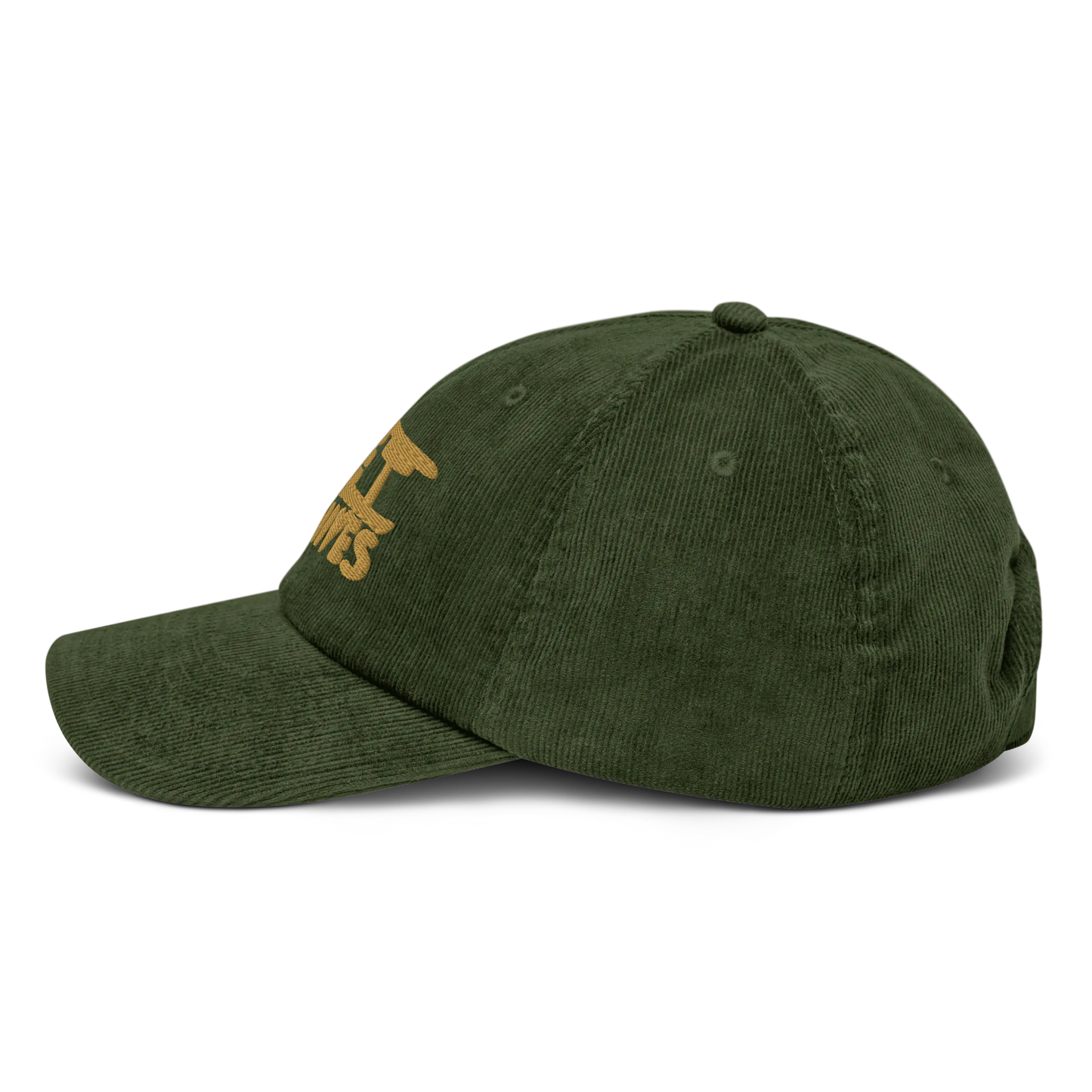 Green cap with a logo on a white background