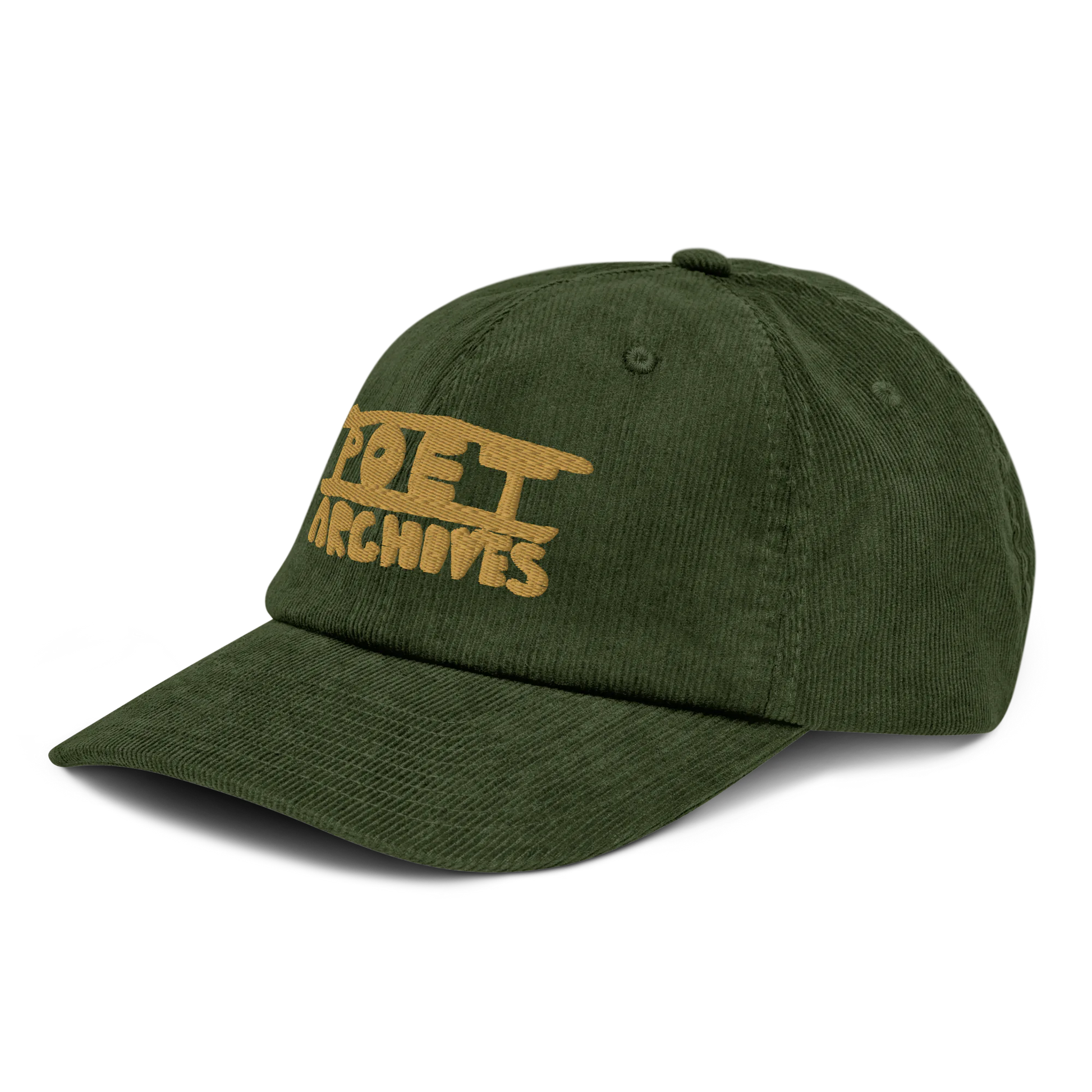 Green cap with 'POET ARCHIVES' text on a white background