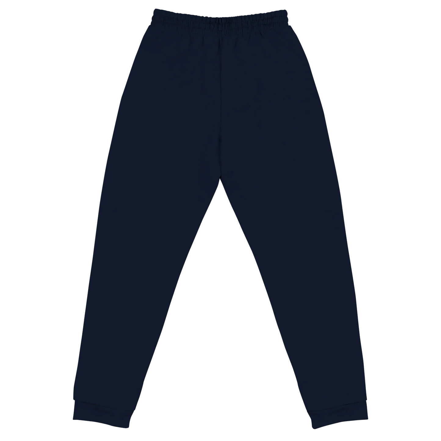 Navy blue sweatpants on a white background