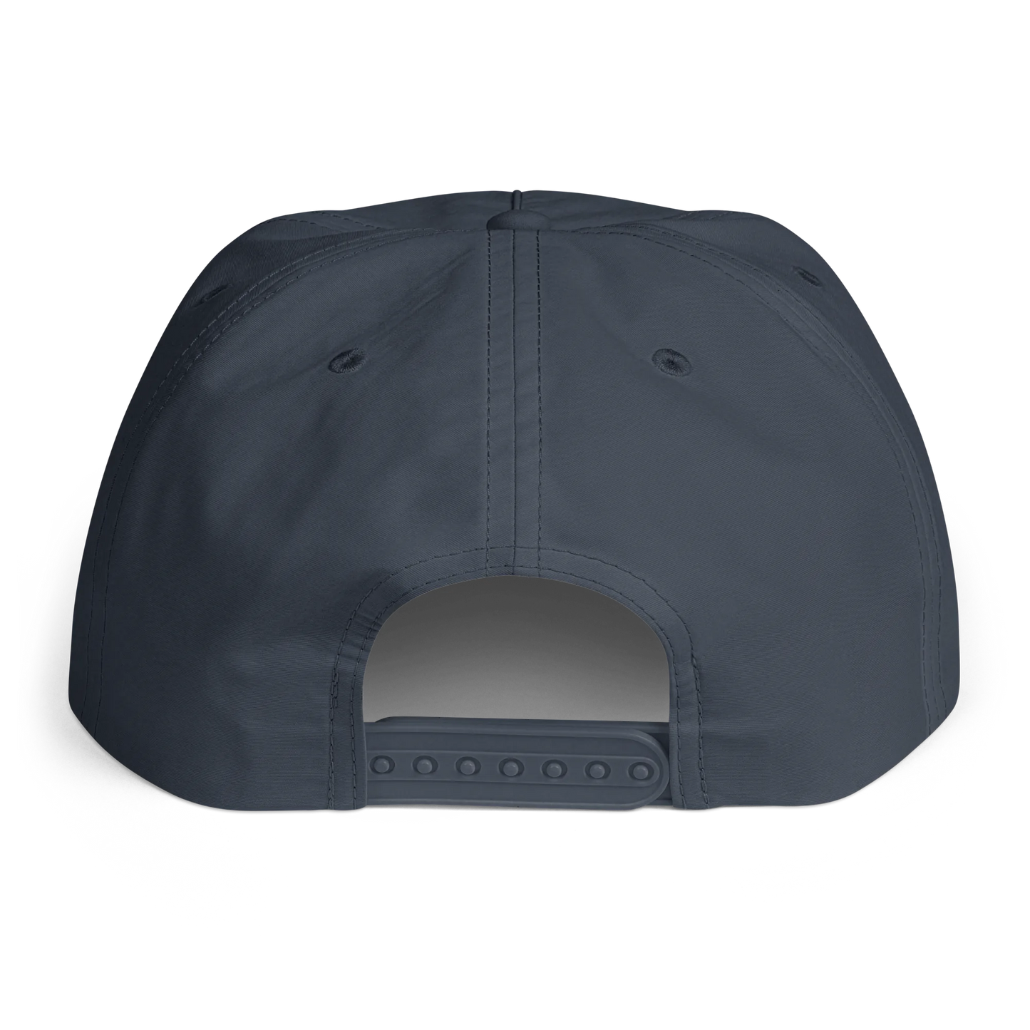 Navy blue cap back view on a white background
