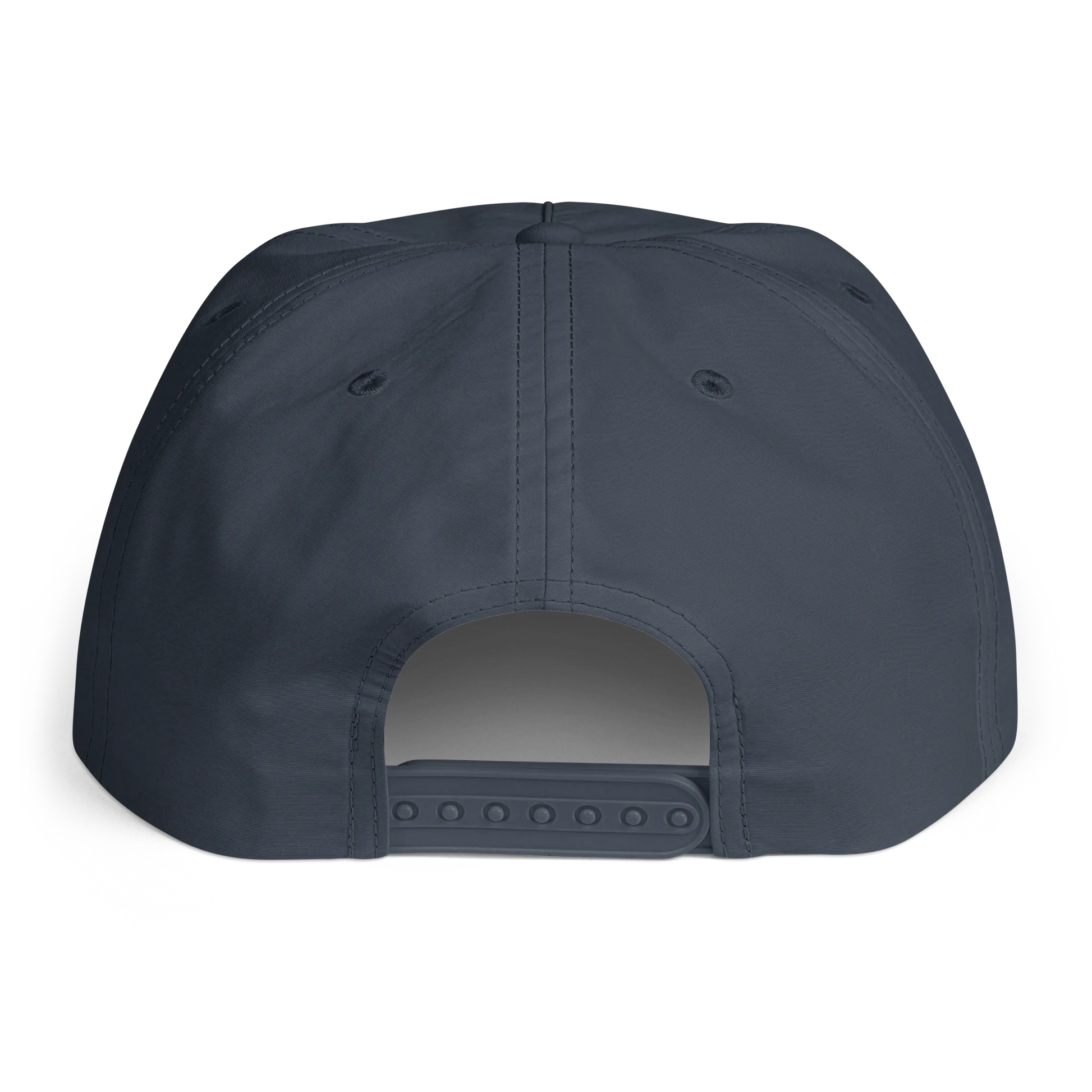 Navy blue cap back view on a white background