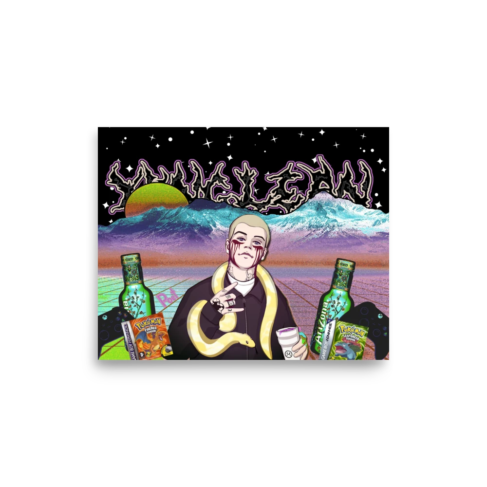 Yung Lean vaporwave-inspired Poster artwork, shown in the 8x10 inch size, from Poet Archives