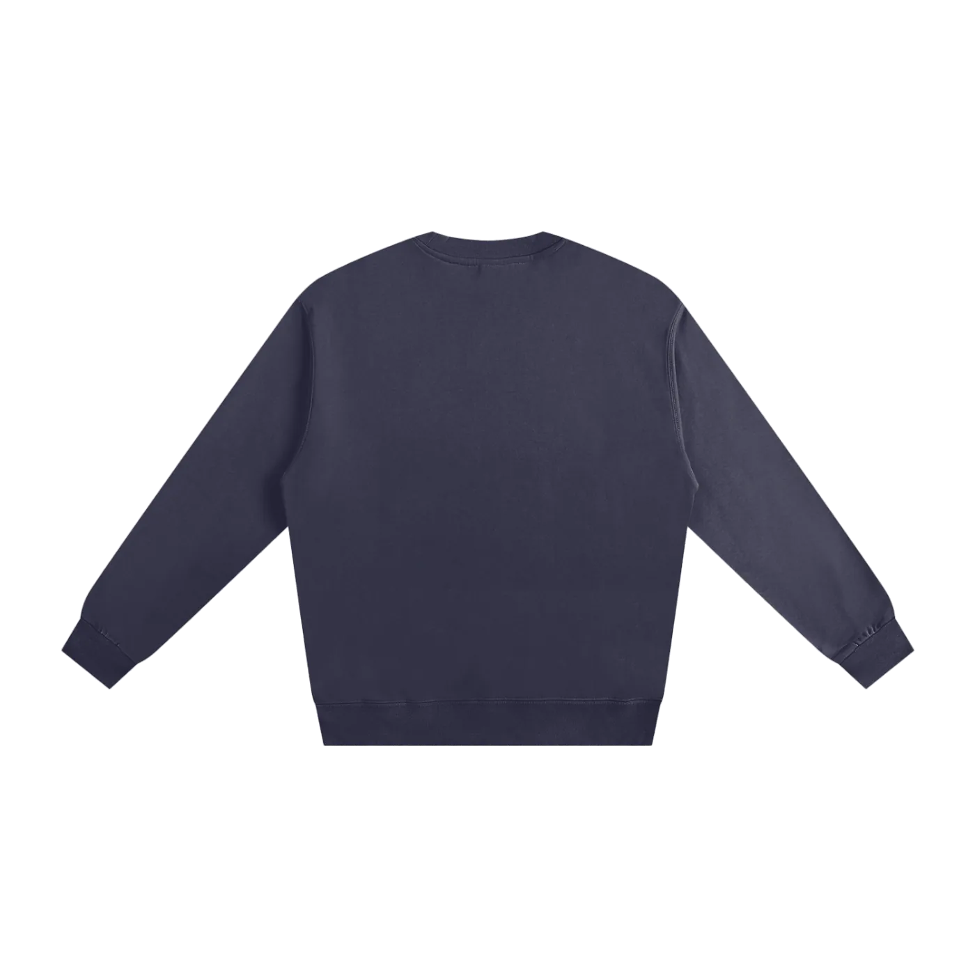 Navy blue sweatshirt on a white background