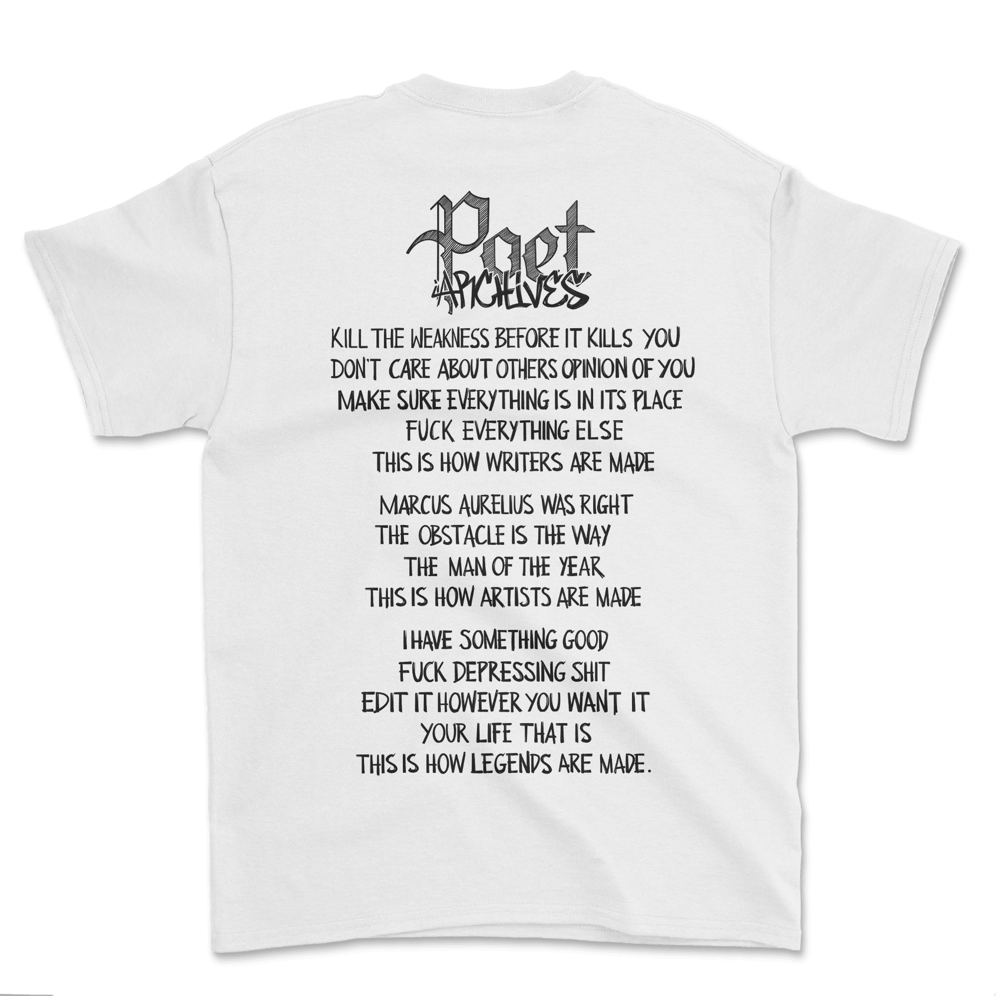 Poem Back Print T-Shirt - Poet Archives